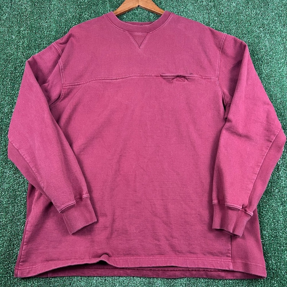 VTG Duluth Trading Co Sweatshirt Men's XL Maroon Red 100% Cotton Reverse Weave